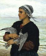 Jules Breton The Wounded Sea Gull Sweden oil painting artist